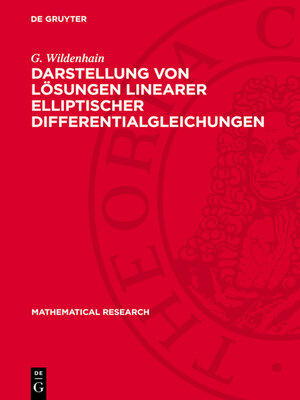 cover image of Darstellung von Lösungen linearer elliptischer Differentialgleichungen